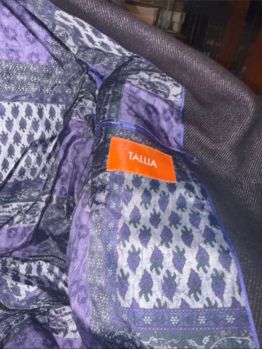 TALLIA Men's Deep Maroon Blazer with Purple Paisley Lining
